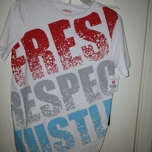 Vibrant Kids Graphic Tee with Red, Gray, and Blue Design